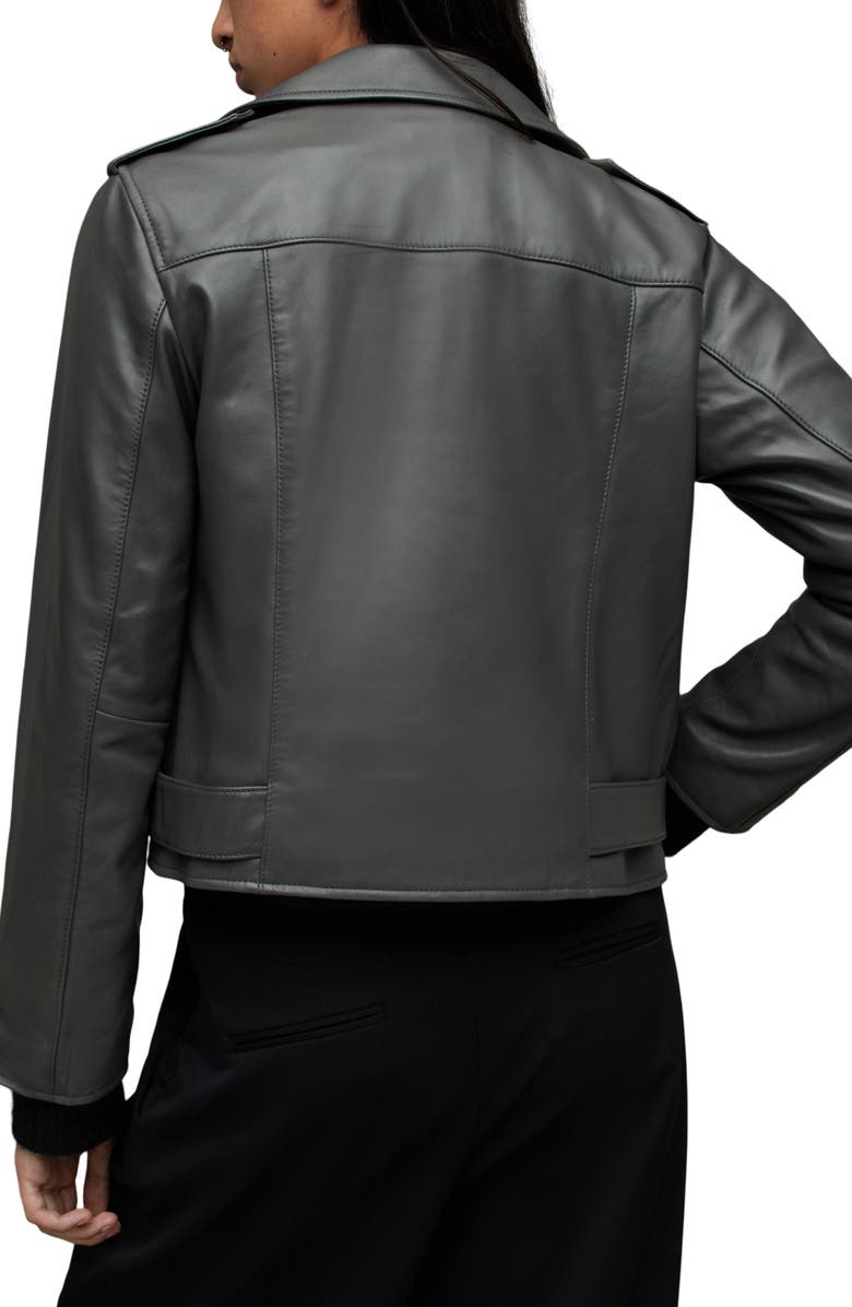 AllSaints Balfern Leather Moto Jacket, Alternate, color, 