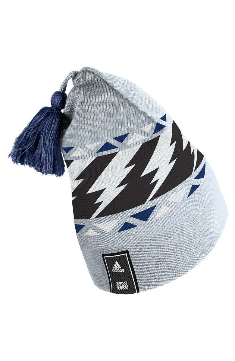 adidas Men's adidas Gray Tampa Bay Lightning Reverse Retro 2.0 Pom Cuffed Knit Hat, Alternate, color,