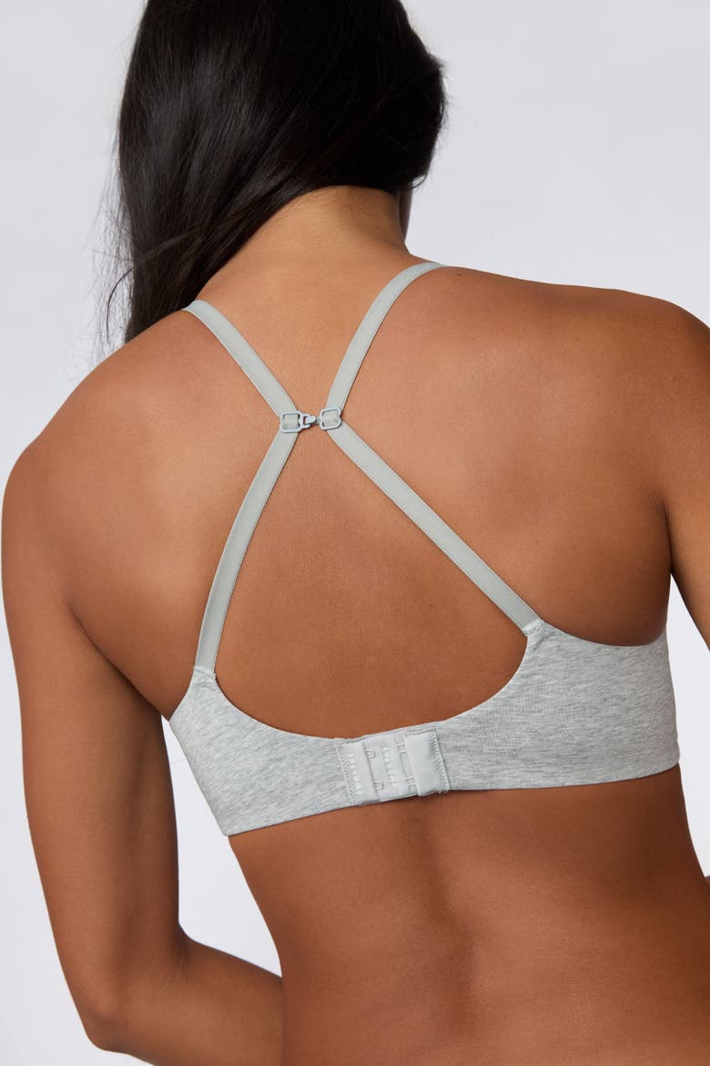 Cloud Cotton T-Shirt Bra, Alternate, color, Heather Grey