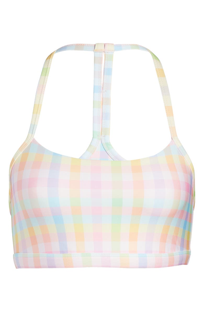 Beyond Yoga Check Racerback Sports Bra, Alternate, color, Pastel Gingham