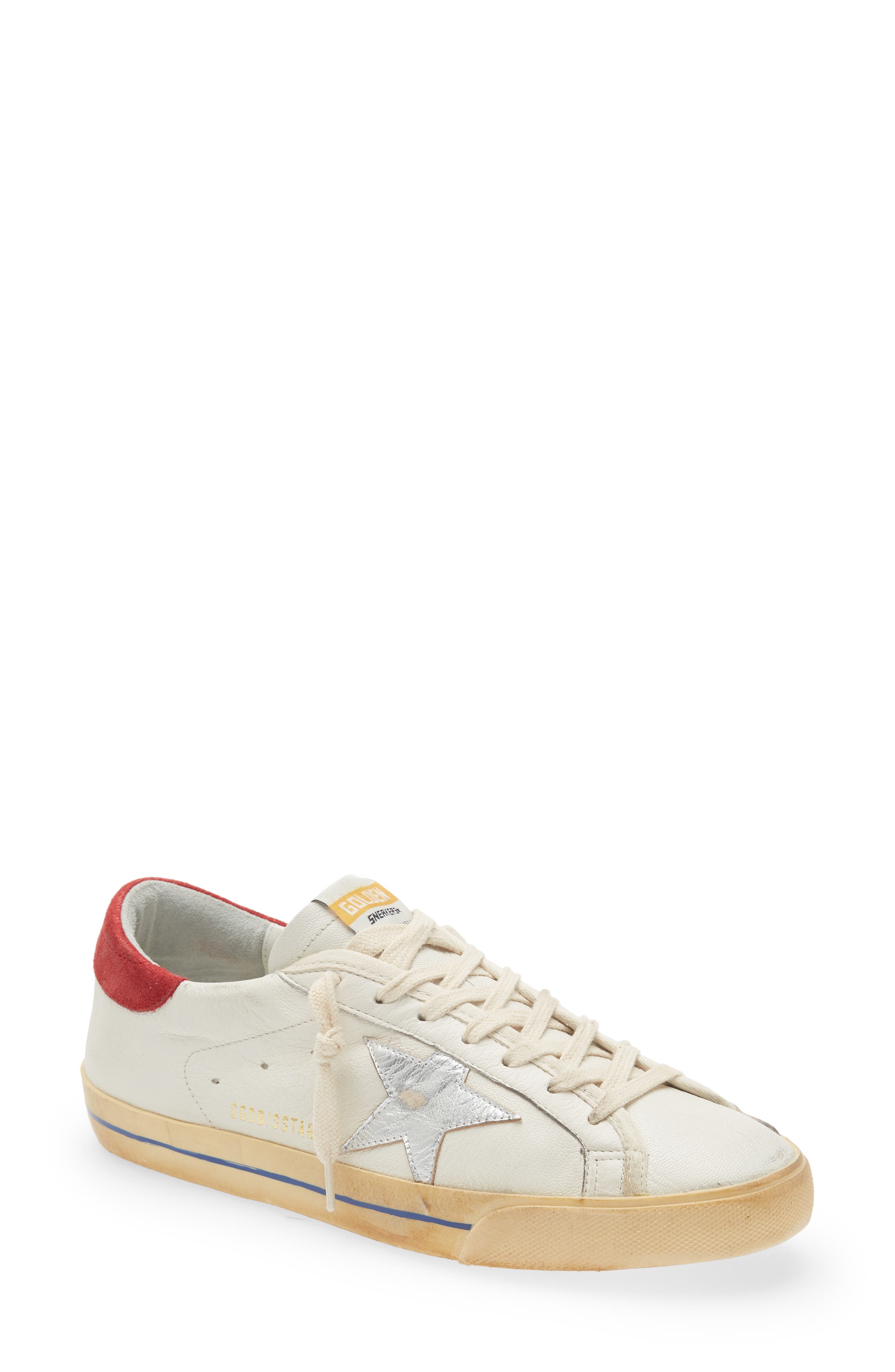 Super-Star Low Top Sneaker, Main, color, WHITE/ SILVER/ RED