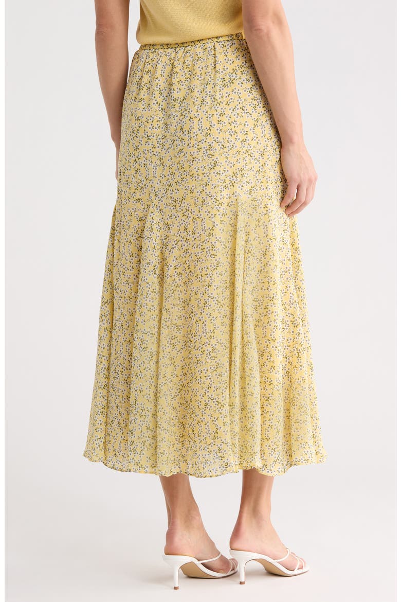Floral Georgette Godet Maxi Skirt, Alternate, color, STRAW DAISY SPRINKLE
