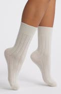 Nordstrom Rib Cashmere Blend Crew Socks