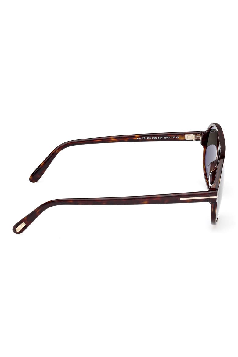 58mm Pilot Sunglasses, Alternate, color, DARK HAVANA / GREEN