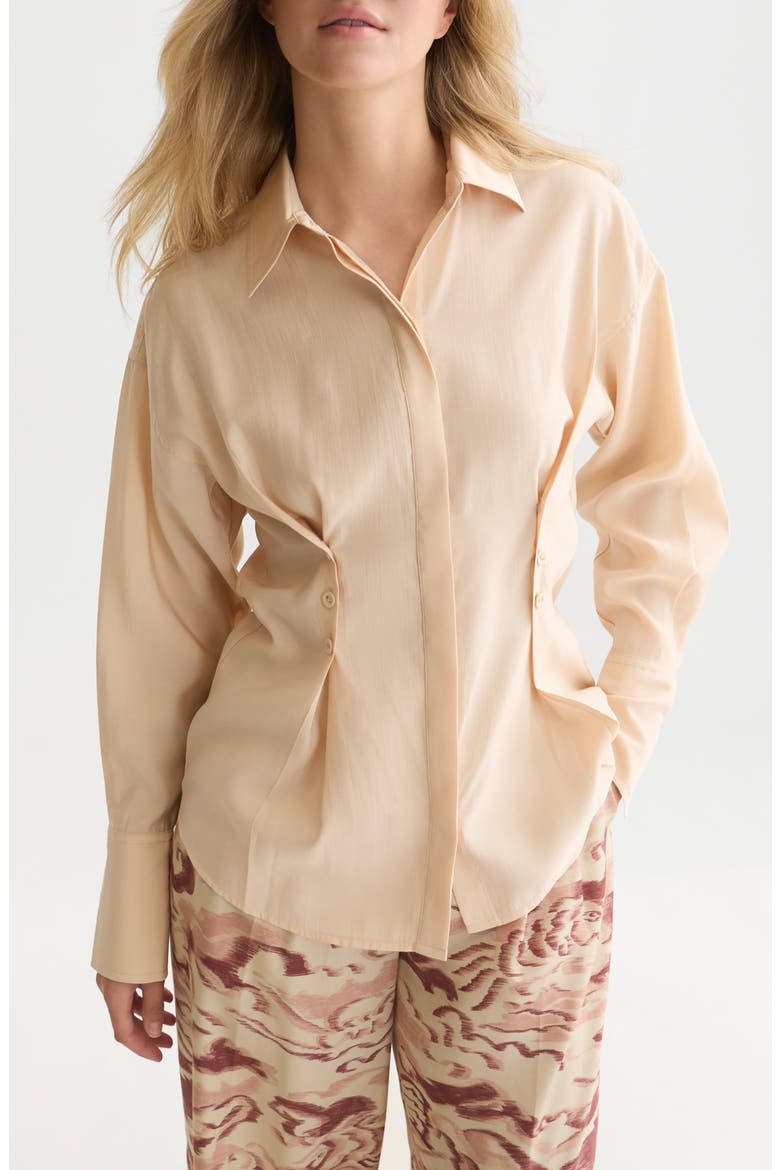 Button Waist Shirt, Main, color, SHIFTING SAND