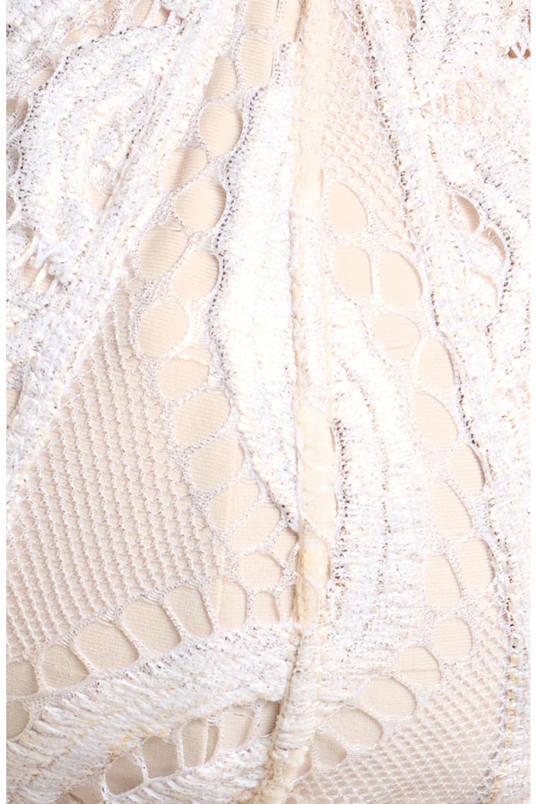 Lace Triangle Bikini Top, Alternate, color, VANILLA