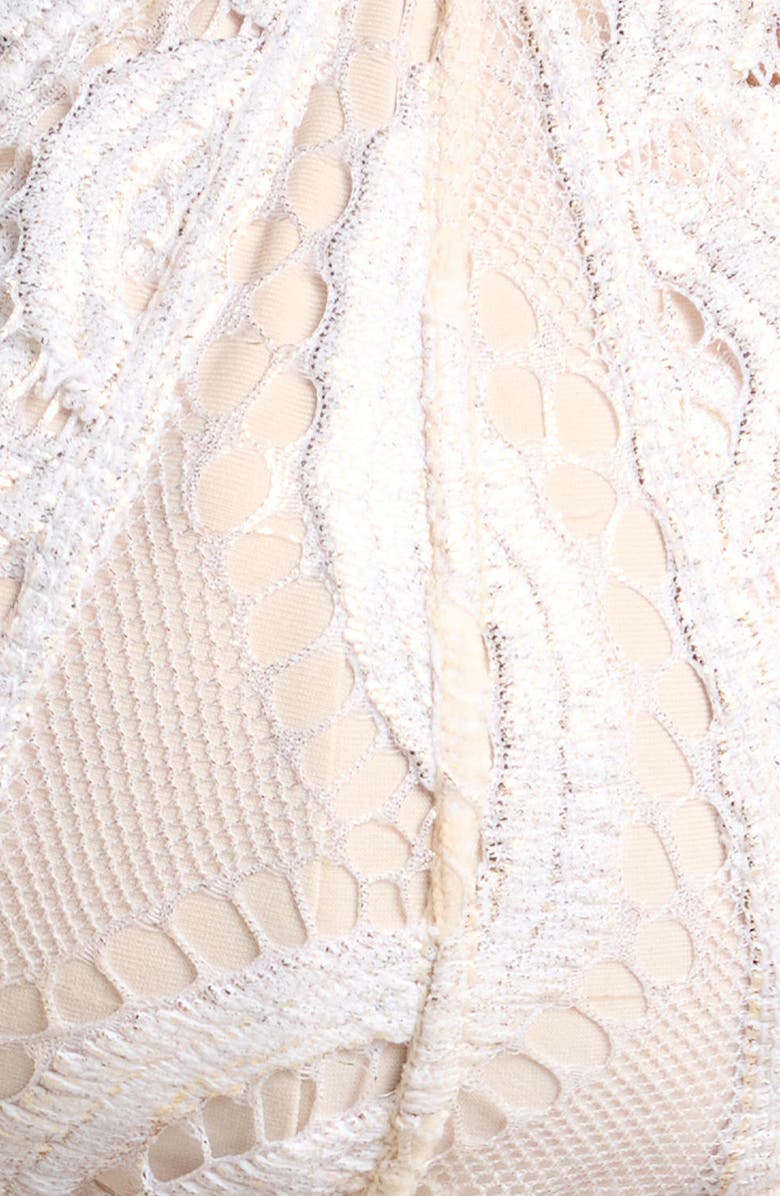 PQ SWIM Lace Triangle Bikini Top, Alternate, color, Vanilla