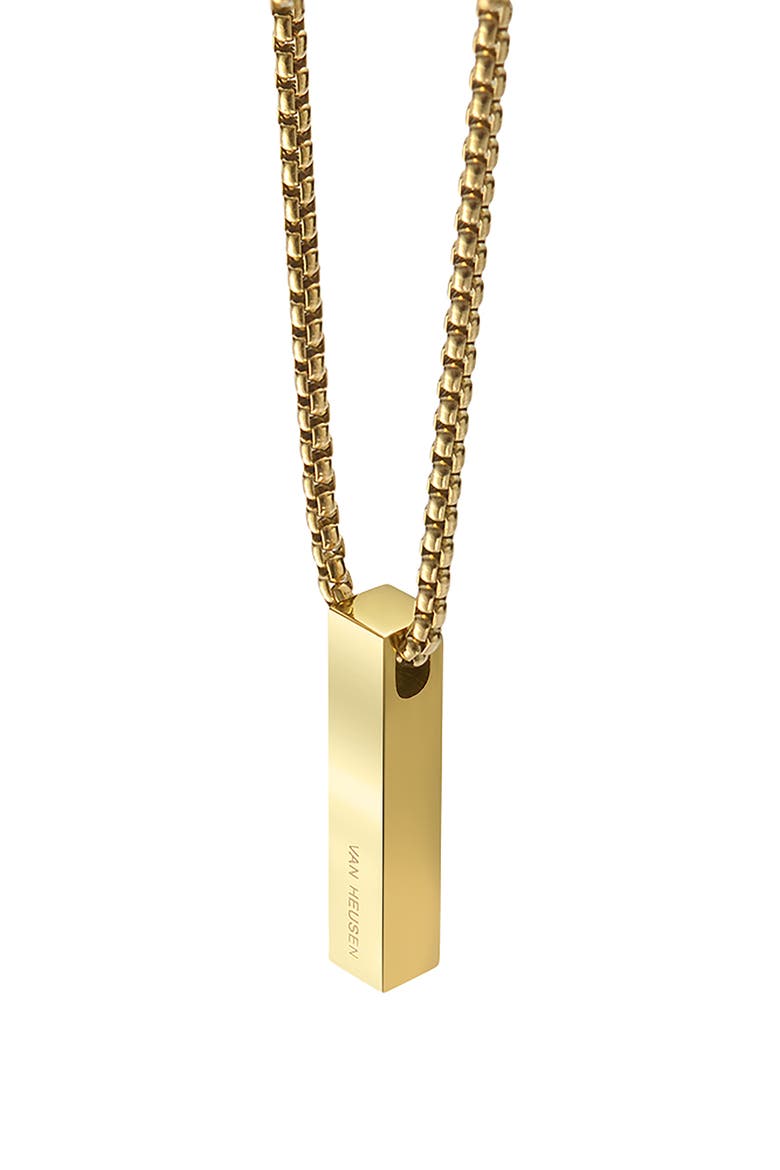 Men's Vertical Bar Pendant Necklace, Alternate, color, GOLD