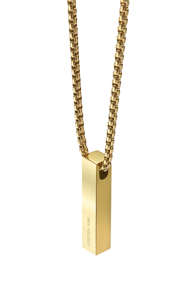 VAN HEUSEN Men's Vertical Bar Pendant Necklace, Alternate, color, Gold