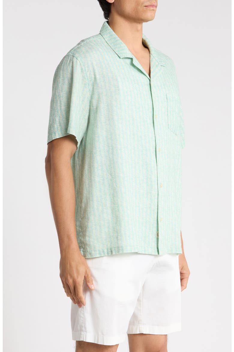 Resort Camp Shirt, Alternate, color, AQUA SARDINE PRINT