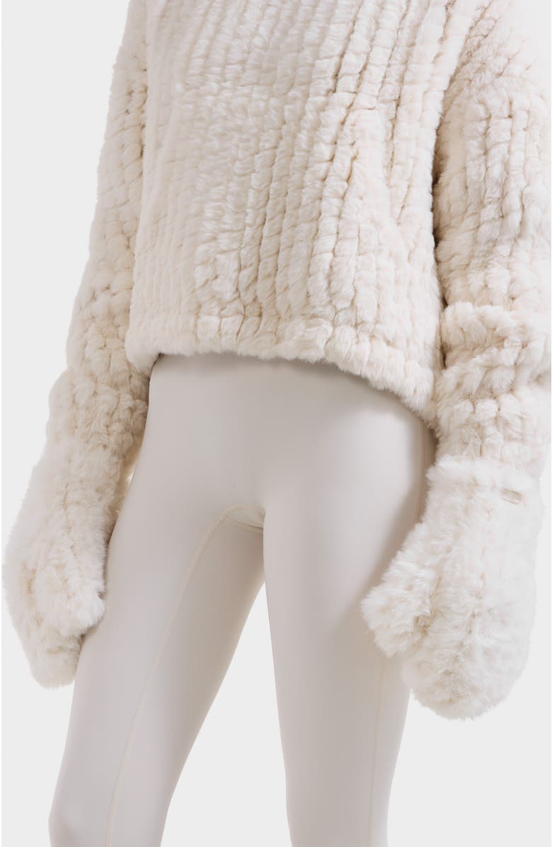 Rudsak Eloise Knit Faux Fur Mittens, Alternate, color, Iceland