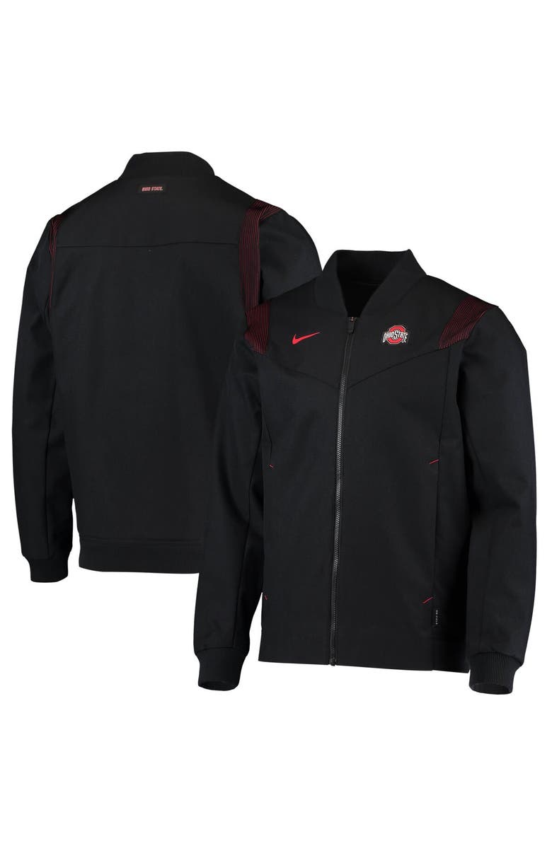 Nike Men's Nike Black Ohio State Buckeyes Full-Zip Bomber Jacket, Main, color, 