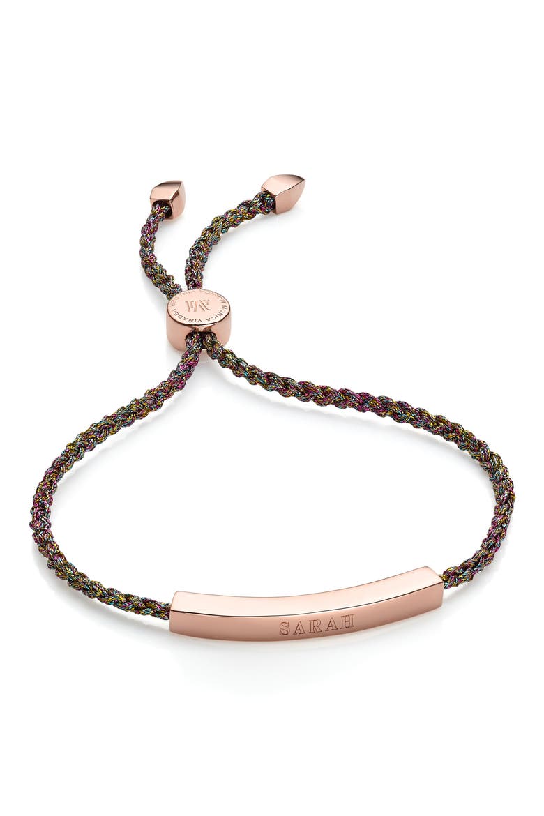 Linear Friendship Bracelet, Main, color, ROSE GOLD/ RAINBOW