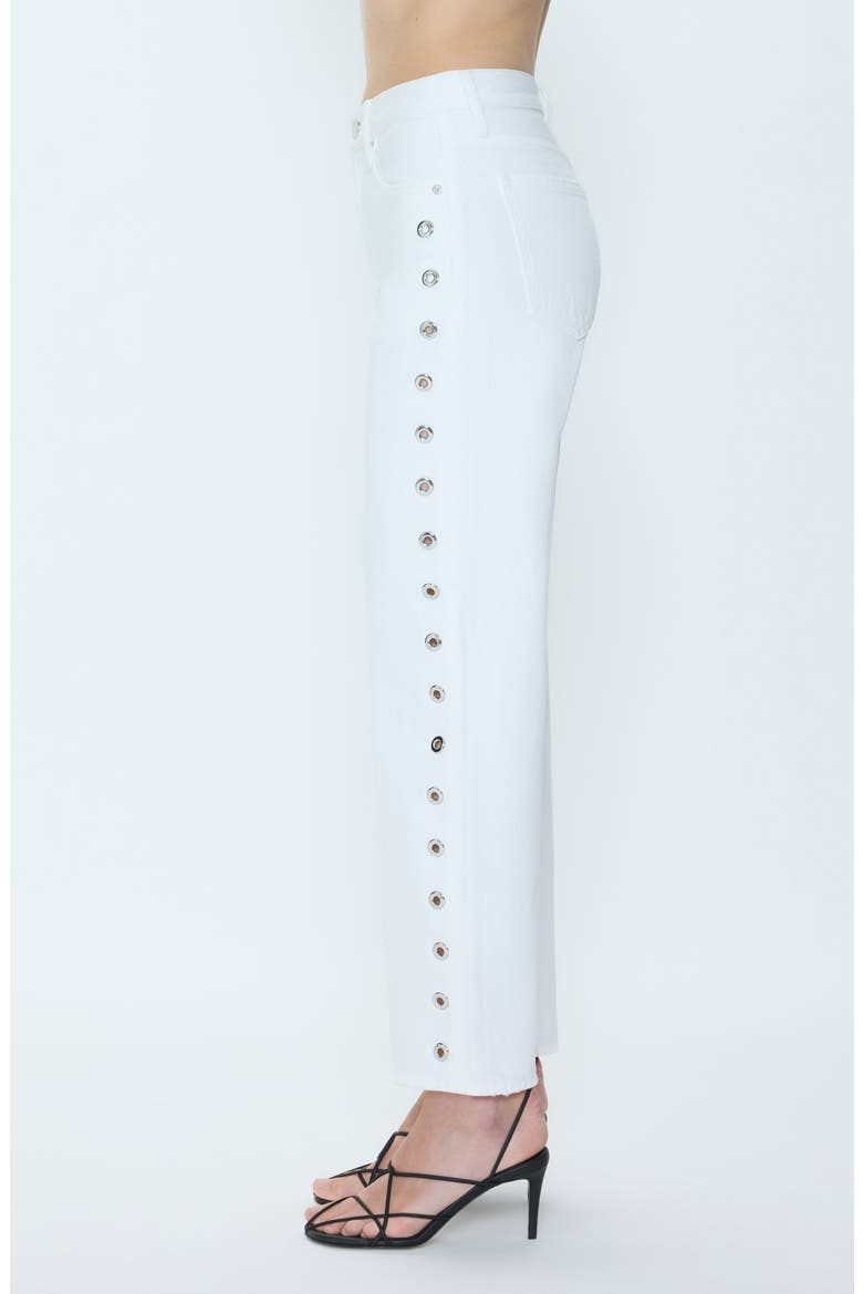 Lexi Mid Rise Bowed Straight Leg Jeans, Alternate, color, VIVID WHITE