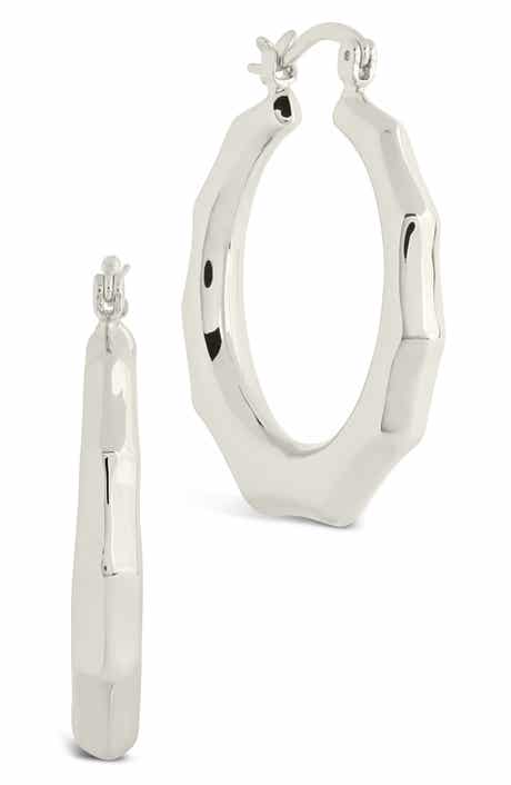 Sterling Forever Zia Door Knocker Hoop Earrings