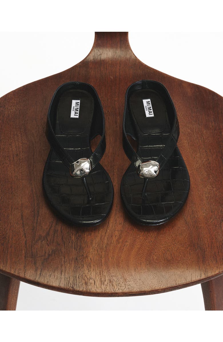 MI/MAI Cristo Croc Jewel Flat Sandals, Alternate, color, Black
