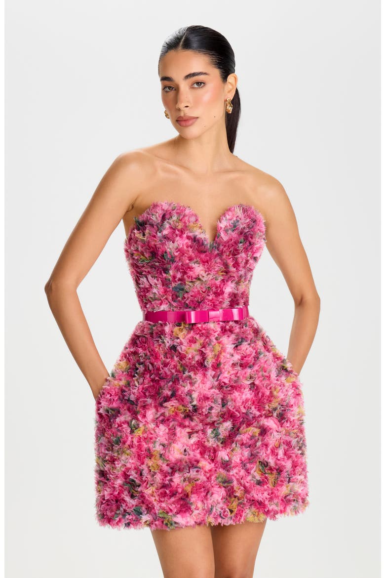 Addison Floral Strapless Minidress, Alternate, color, PINK