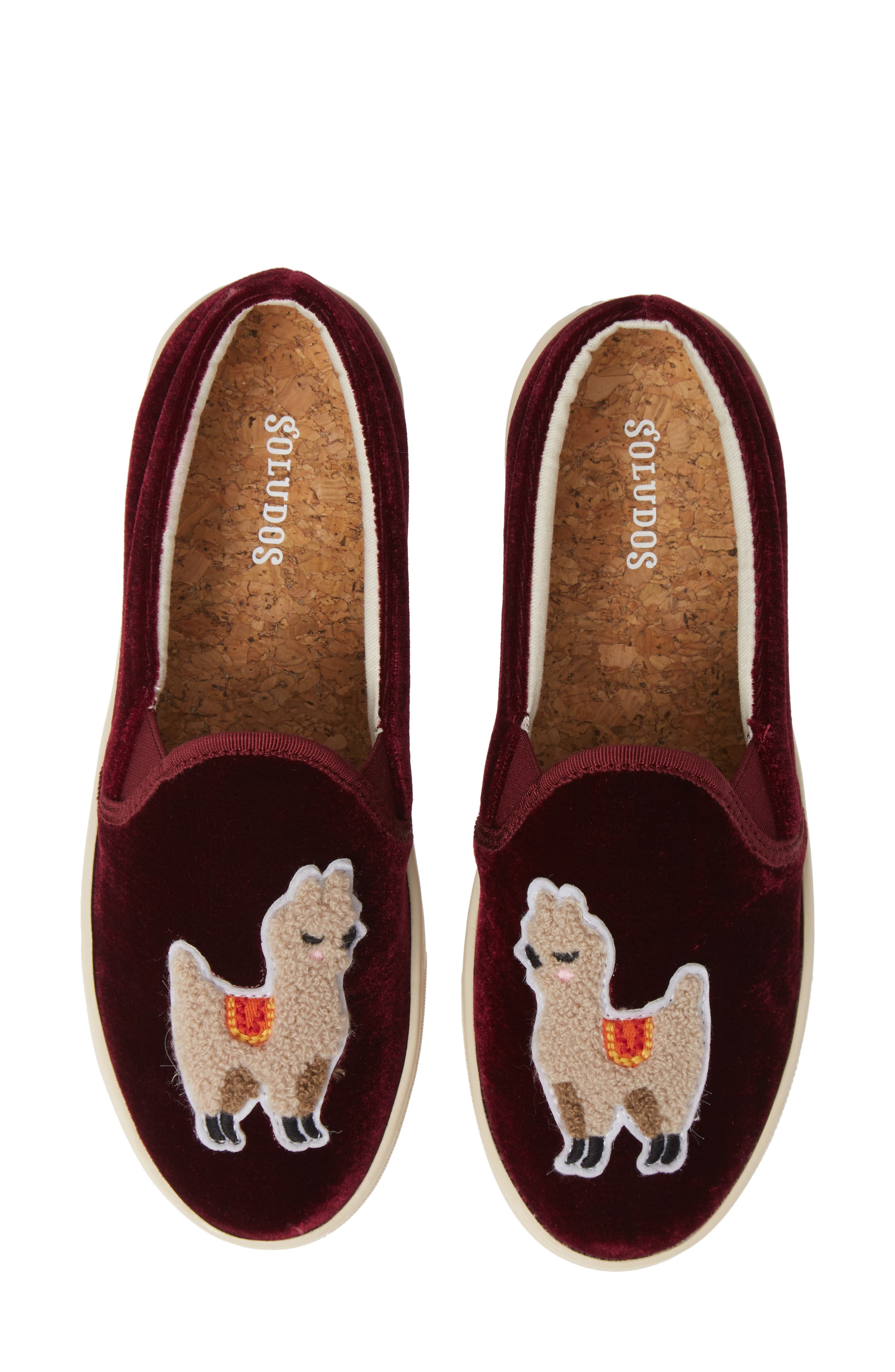 Velvet Llama Sneaker, Alternate, color, SANGRIA