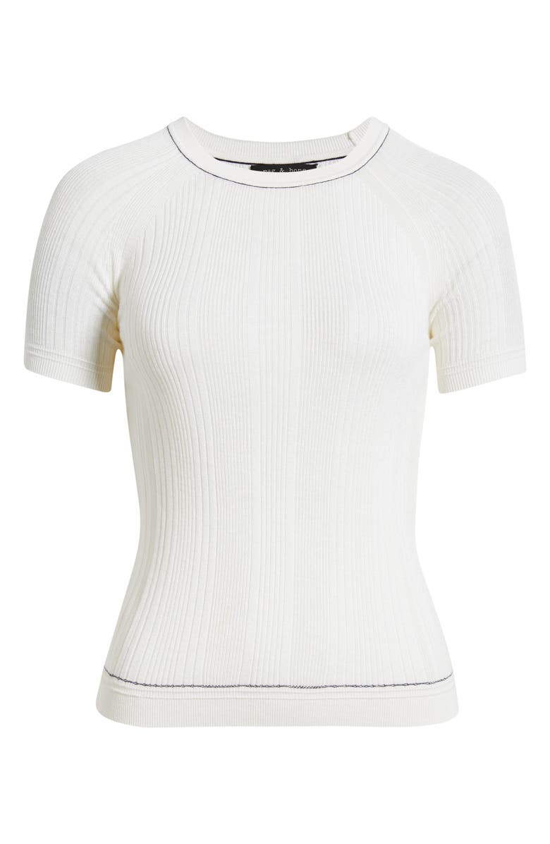 rag & bone Teresa Rib T-Shirt, Alternate, color, Ivory