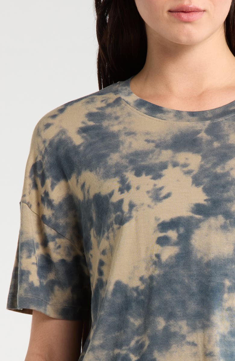 MPG Shibori Breeze Crop Boyfriend T-Shirt, Alternate, color, Silver Sage Shibori