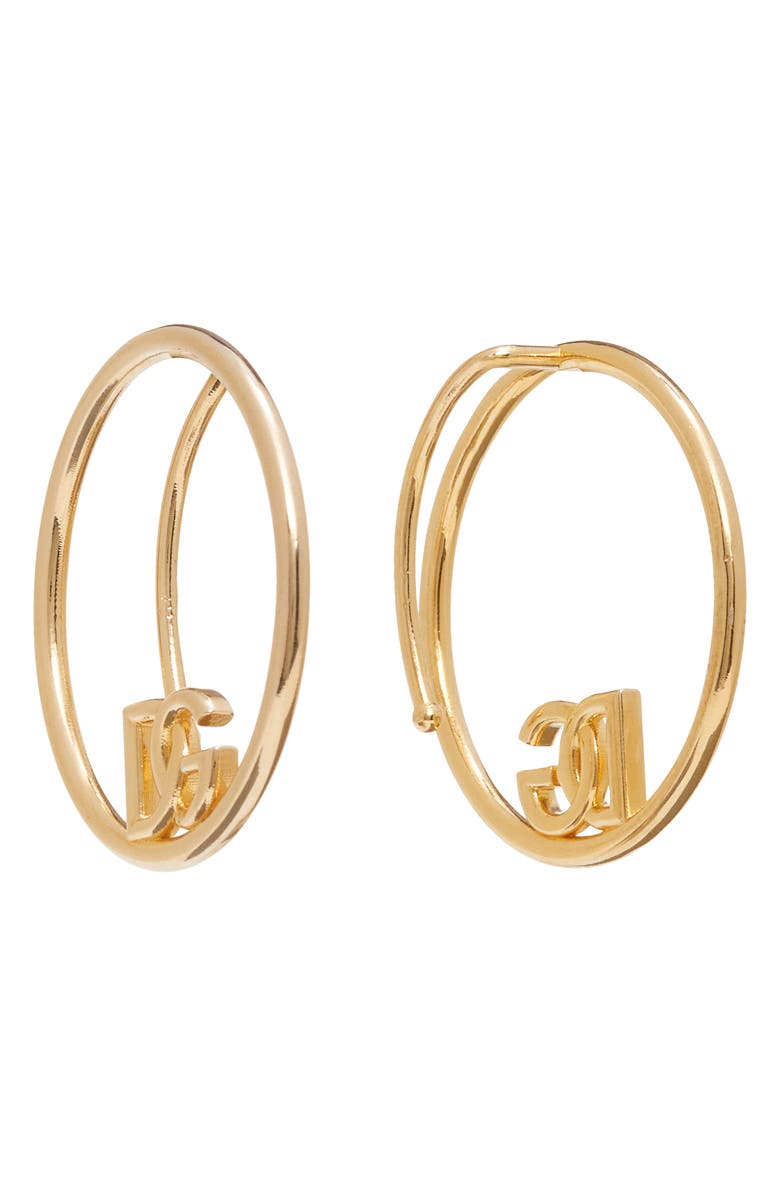 Dolce&Gabbana DG Logo Over the Ear Hoop Earrings, Alternate, color, 