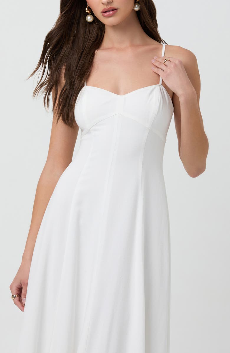 ASTR the Label Linen Blend Midi Dress, Alternate, color, Off White
