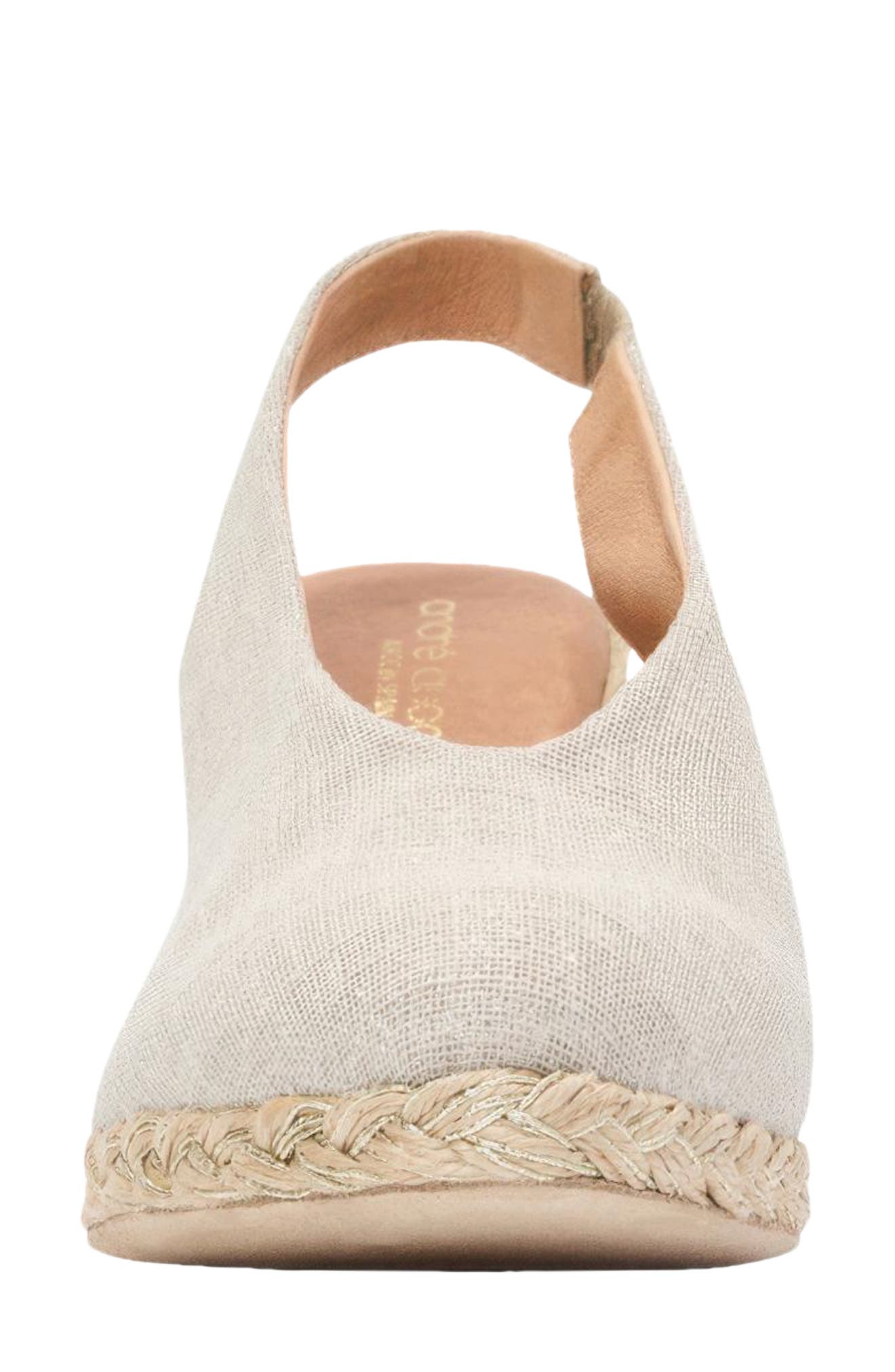 André Assous Pamala Slingback Espadrille Platform Wedge Pump, Alternate, color, Hemp Glitter