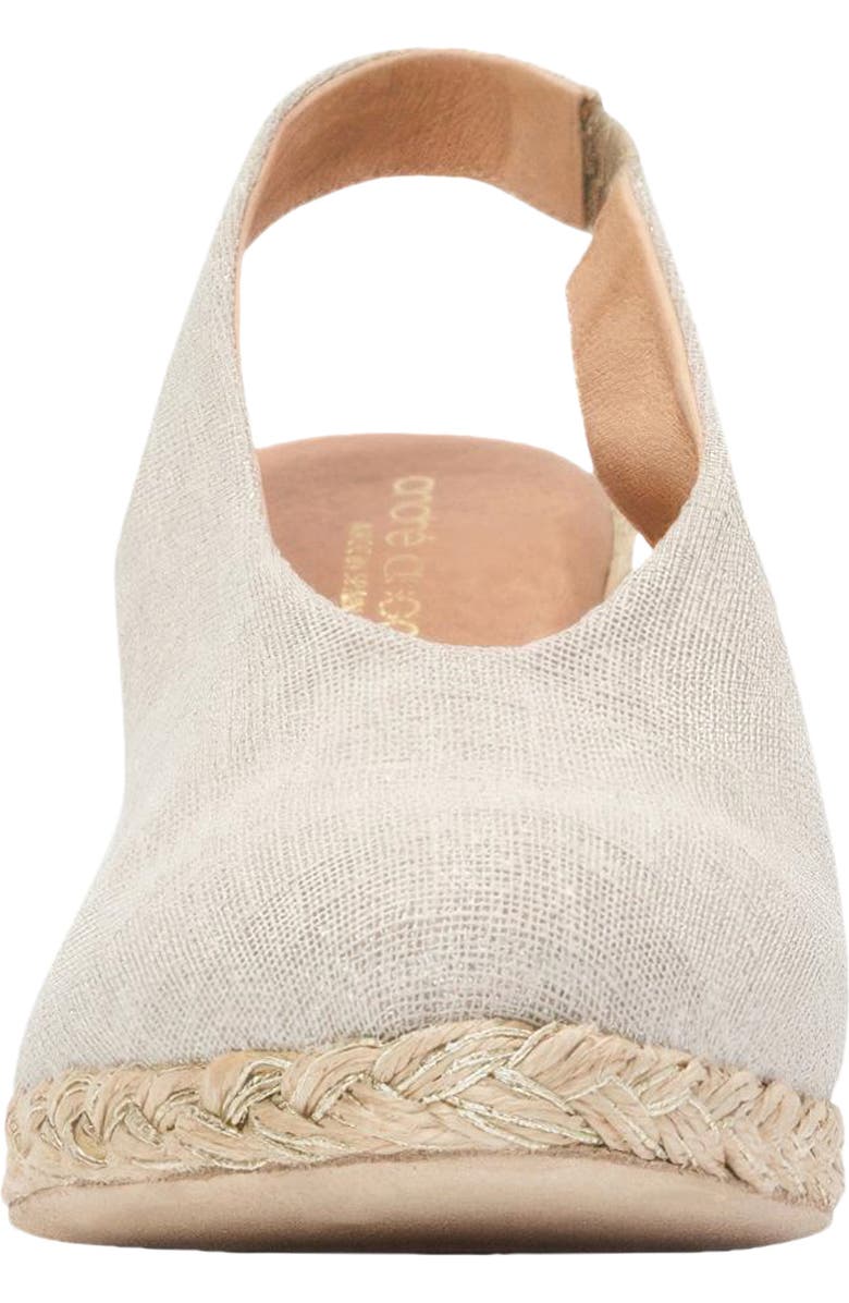 André Assous Pamala Slingback Espadrille Platform Wedge Pump, Alternate, color, Hemp Glitter