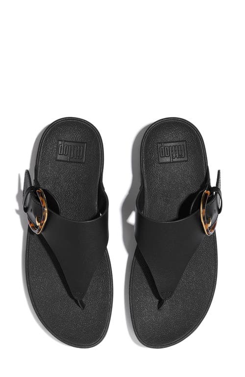 Fitflop Lulu Buckle Flip Flop In All Black