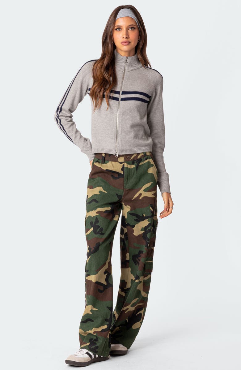 EDIKTED Carli Camo Cotton Cargo Pants, Alternate, color, 
