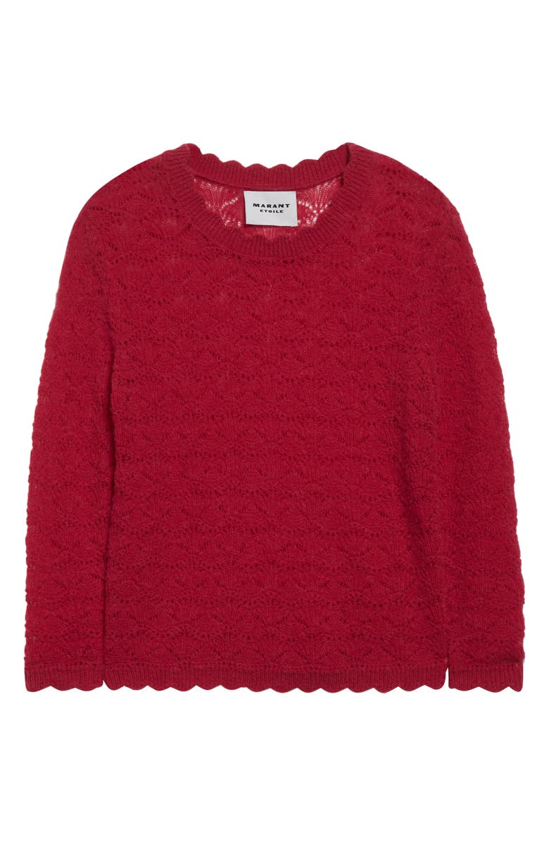 Isabel Marant Étoile Leonette Scallop Baby Alpaca Blend Sweater, Alternate, color, Fuschia