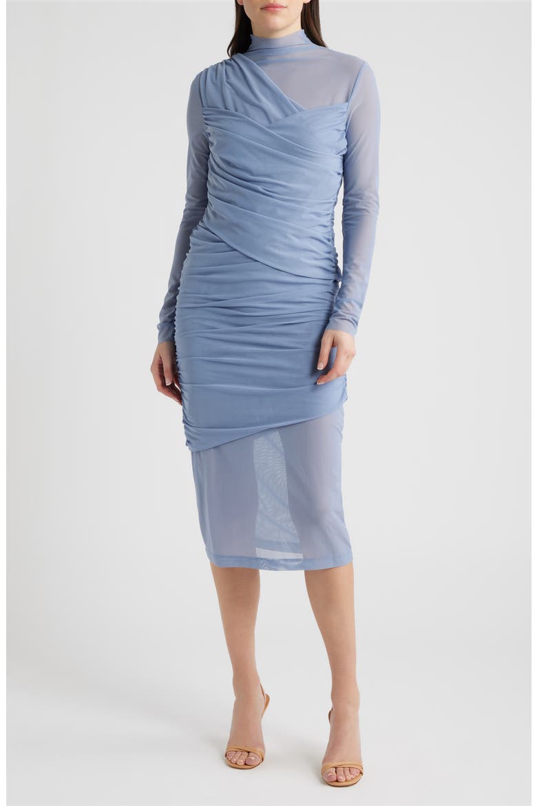 Etulia Ruched Long Sleeve Dress, Main, color, BT BU