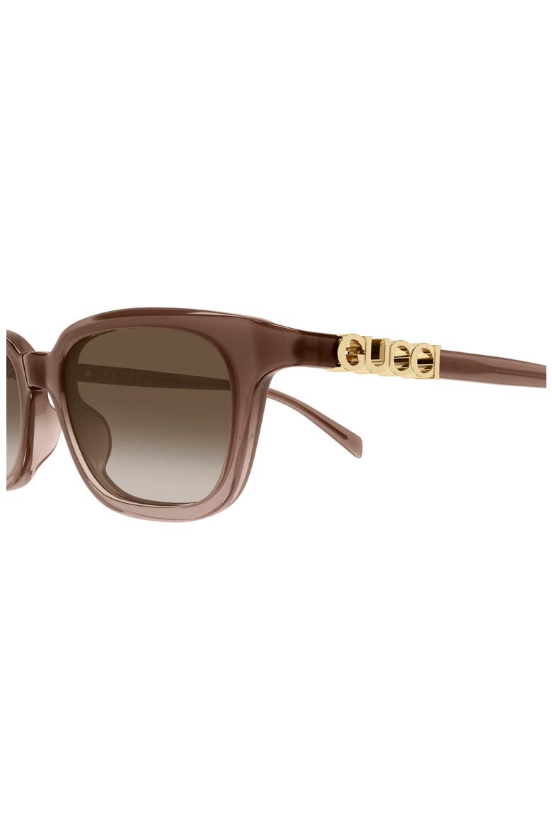 53mm Gradient Polarized Rectangular Sunglasses, Alternate, color, BROWN