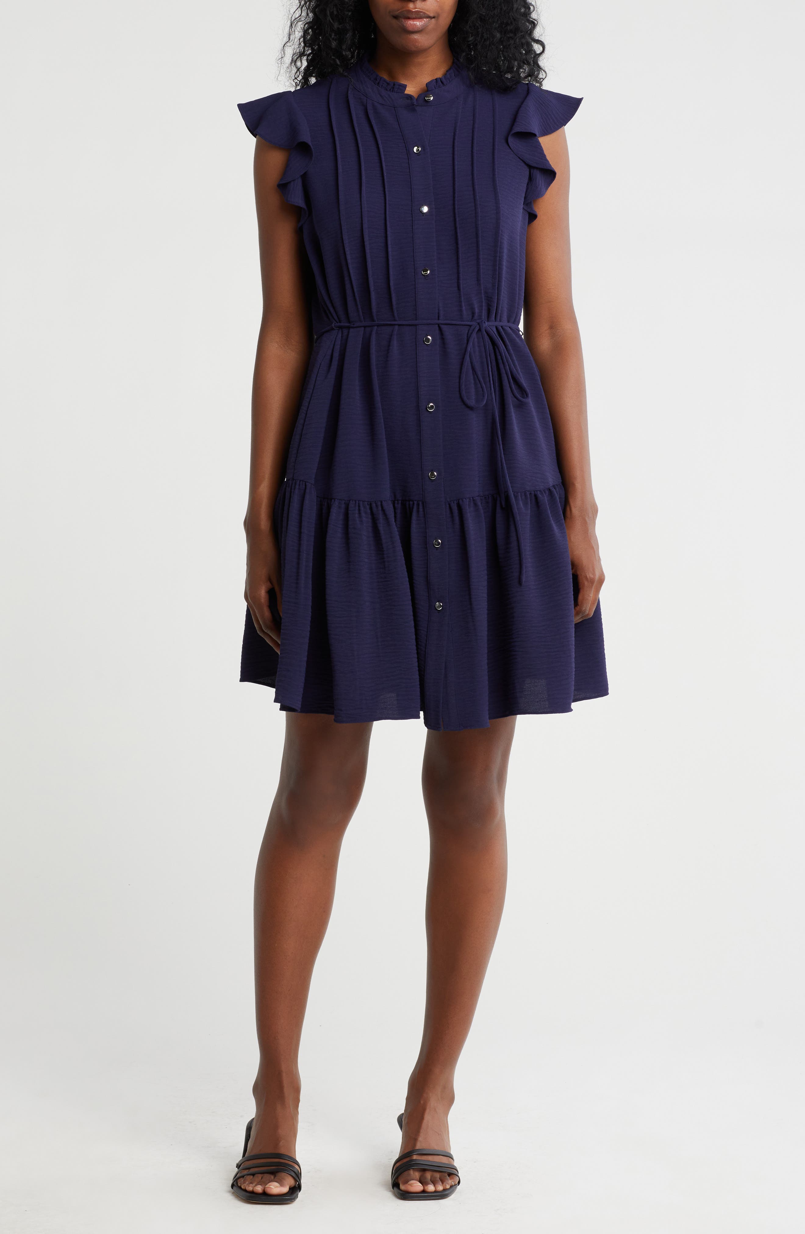 Flutter Sleeve Shirtdress