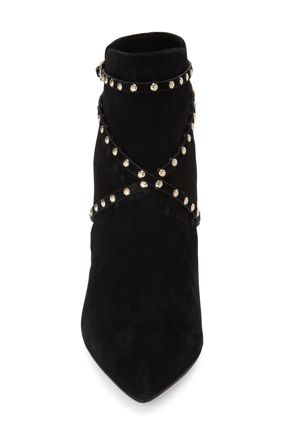Topshop 'Humour' Studded Pointy Toe Bootie, Alternate, color, 