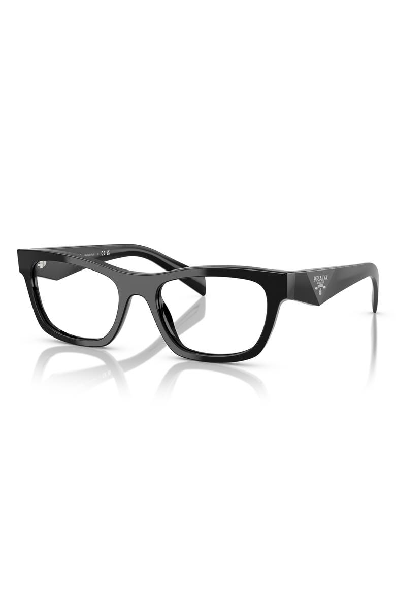 Prada 54mm Butterfly Optical Glasses, Alternate, color, Black