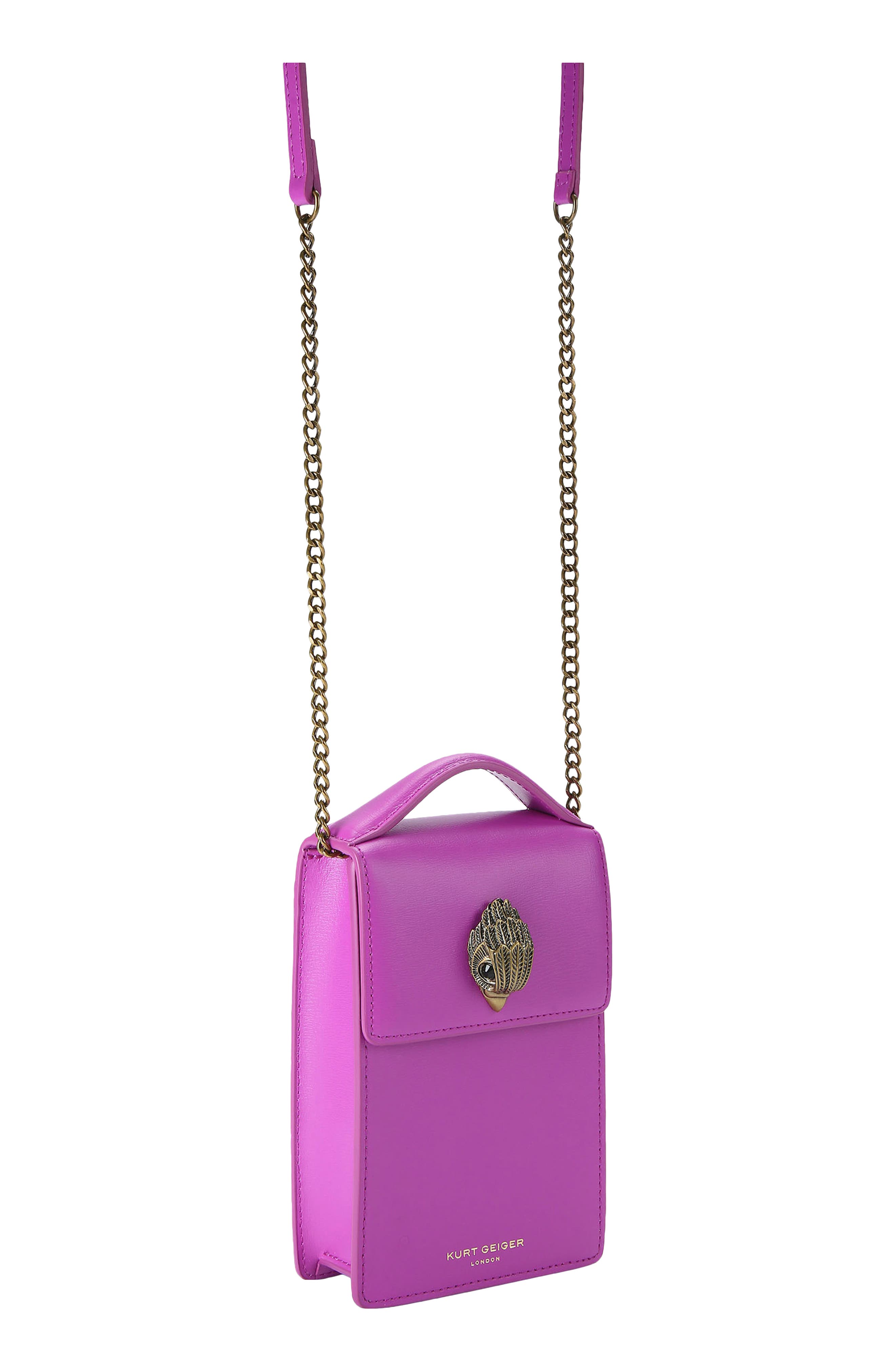 Kurt Geiger London Bond Leather Phone Crossbody Bag, Alternate, color, 