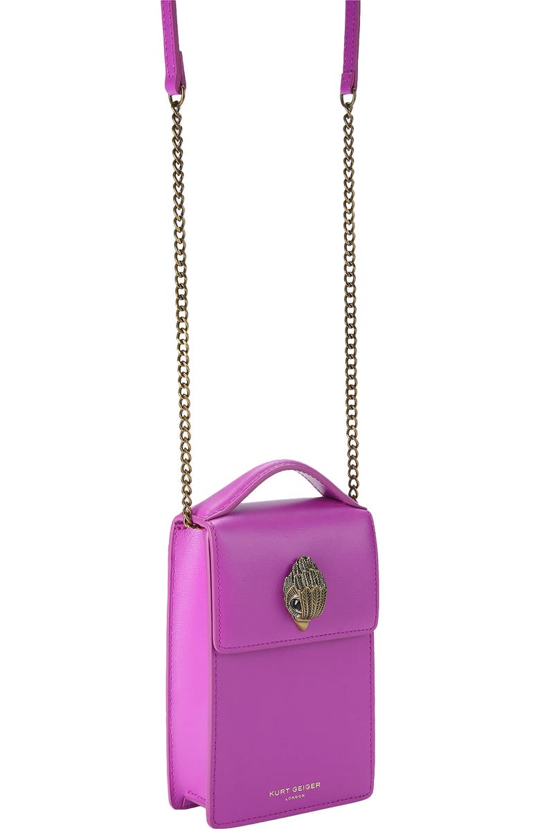 Kurt Geiger London Bond Leather Phone Crossbody Bag, Alternate, color,