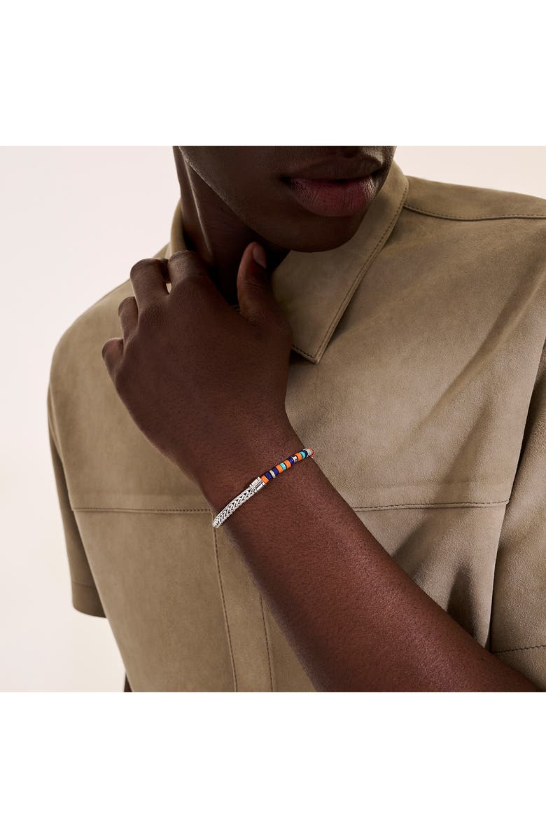 John Hardy Heishi Chain Bracelet, Alternate, color, Silver/Blue/Orange