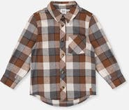 Deux par Deux Plaid Button-Front Chest Pocket Flannel Shirt