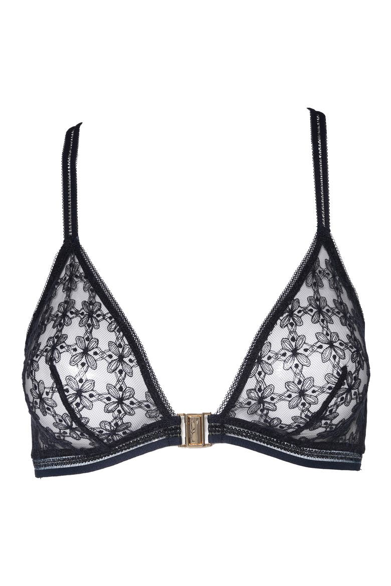 Café Fleur Wireless Bra, Alternate, color, BLACK