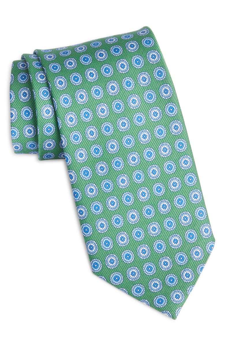 David Donahue Neat Silk Tie, Main, color, 