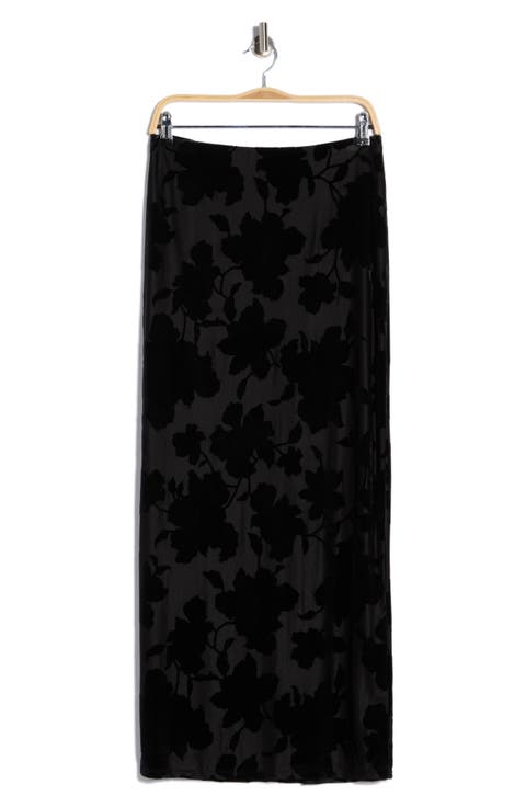Daisy Burnout Velvet Skirt