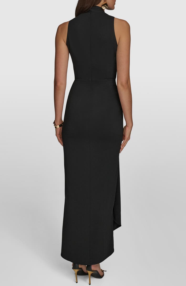 Donna Karan New York Belt Detail Sheath Maxi Dress, Alternate, color, Black