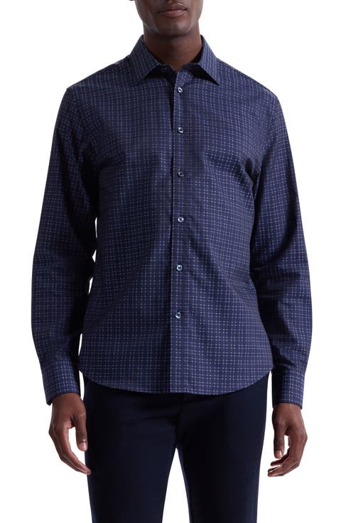 Julian Shaped Fit Check Cotton Button-Up Shirt