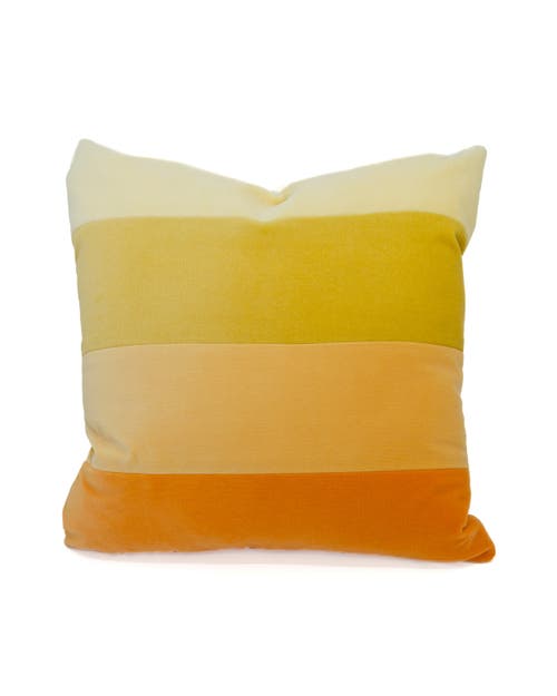 Fry Powers Velvet Ombre Throw Pillow In Yellow