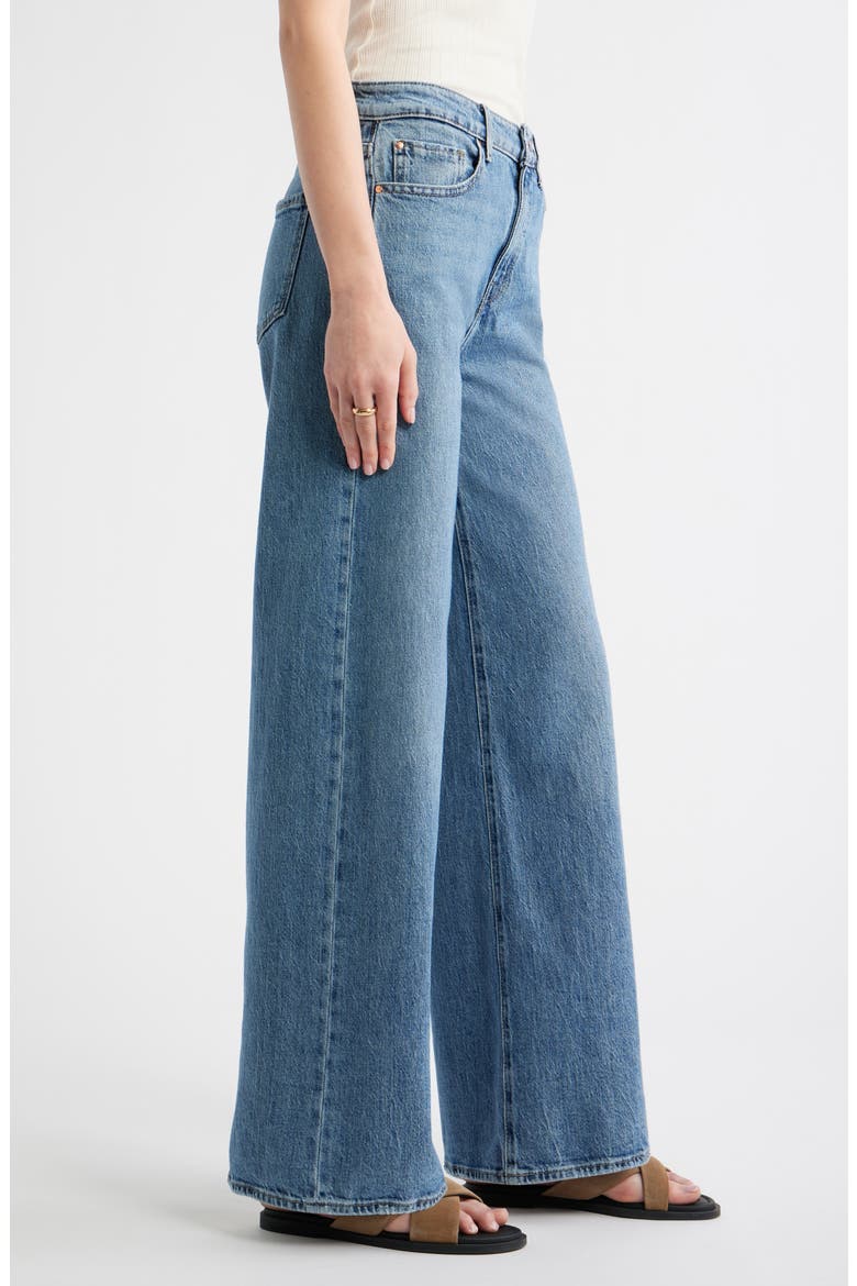 High Waist Wide Leg Jeans, Alternate, color, MEDIUM WASH