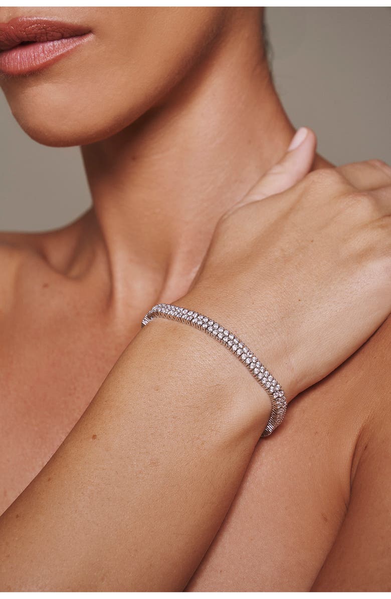 LILI CLASPE Rosaline Tennis Bracelet, Main, color, Silver