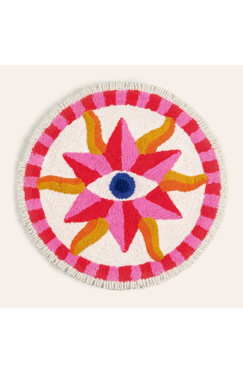 Zsa Zsa Zsu Punjab 100% Cotton Bath Mat 28 In Eye, Main, color, Pink