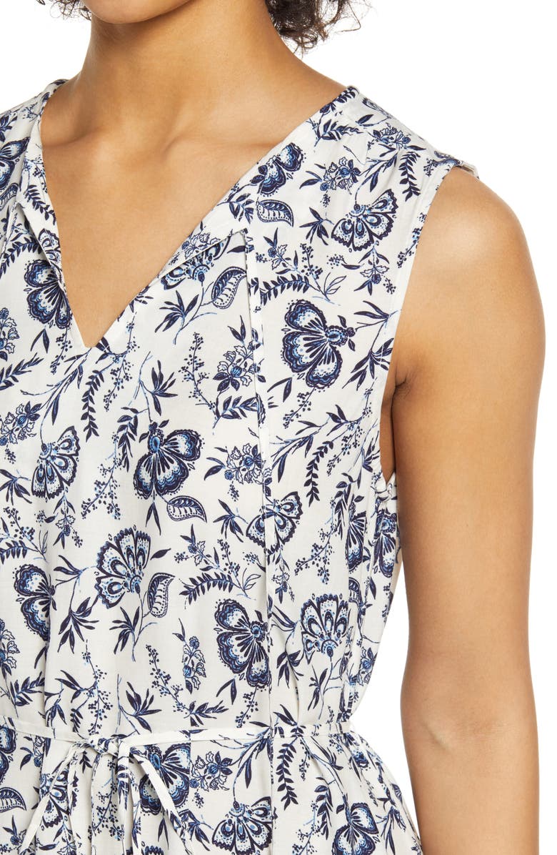 beachlunchlounge Lou Lou Belted Sleeveless Shift Dress, Alternate, color, Butterfly Wings